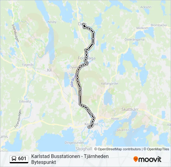 601 Bus Line Map