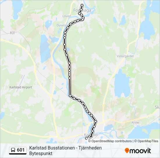 601 Bus Line Map