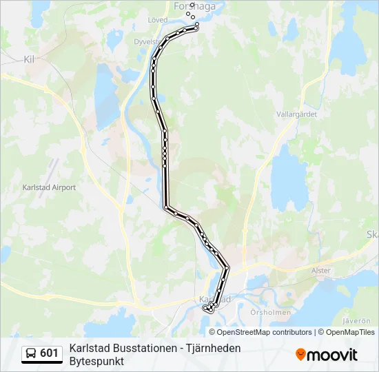 601 Bus Line Map