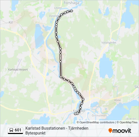 601 Bus Line Map