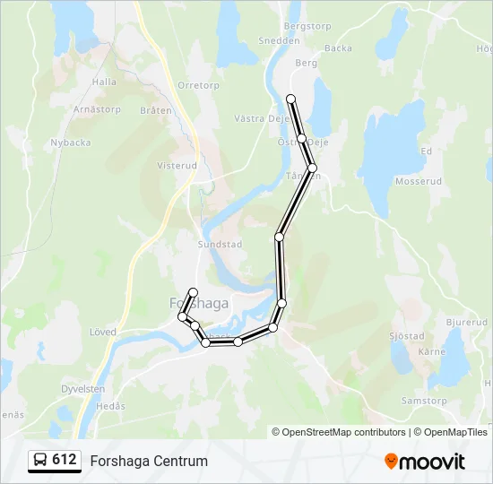 612 Bus Line Map