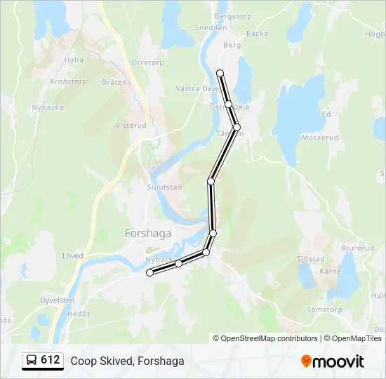 612 Bus Line Map