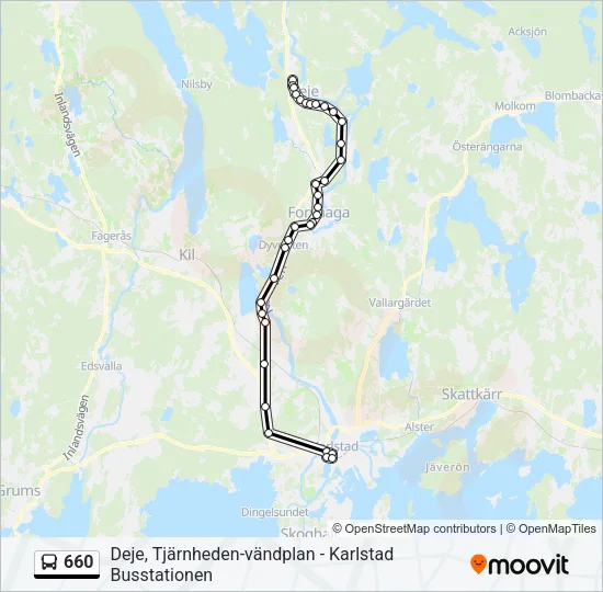 660 Bus Line Map