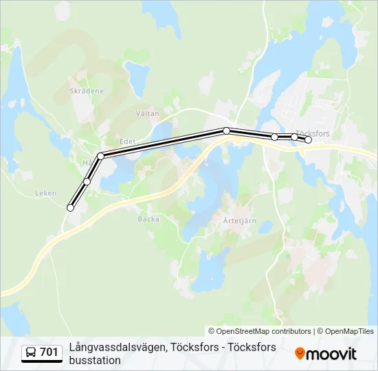 701 Bus Line Map