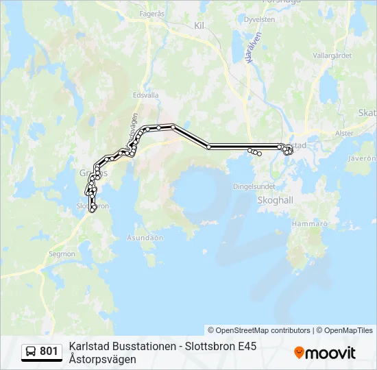 801 Bus Line Map