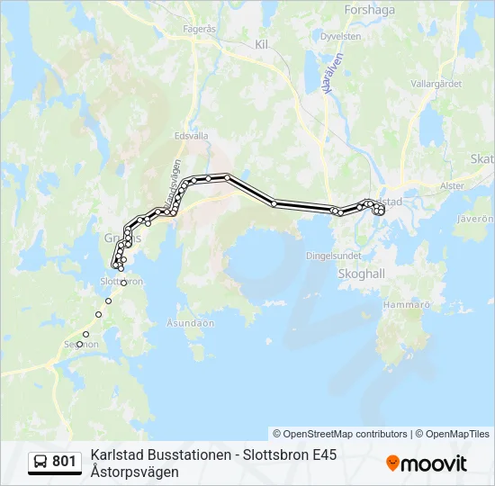 801 Bus Line Map