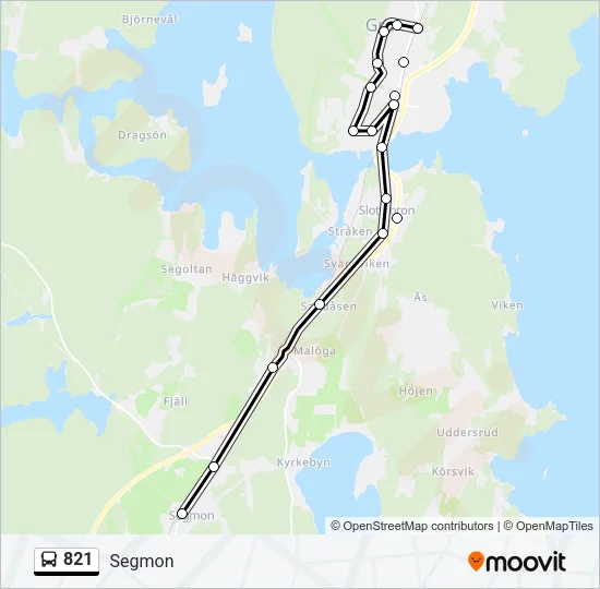 821 Bus Line Map