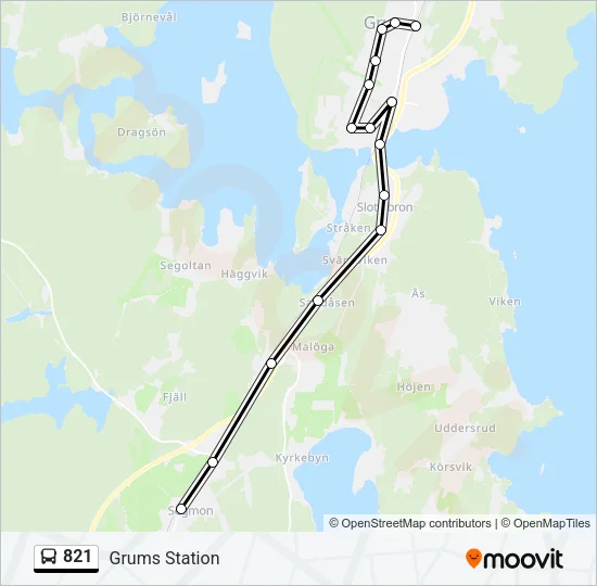821 Bus Line Map