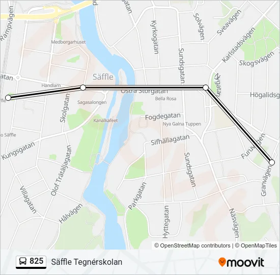 825 Bus Line Map
