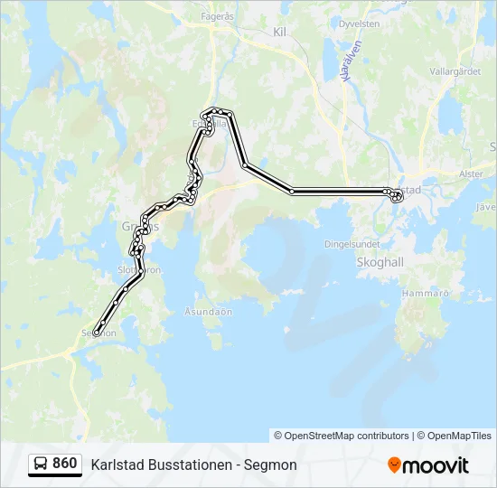 860 Bus Line Map