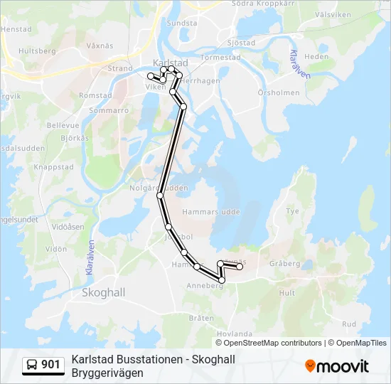 901 Bus Line Map