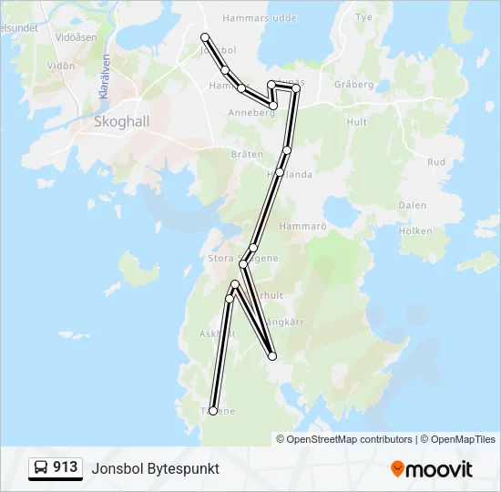913 Bus Line Map