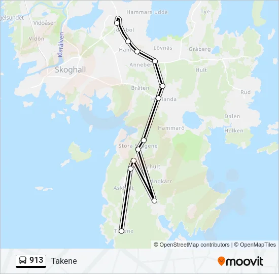 913 Bus Line Map