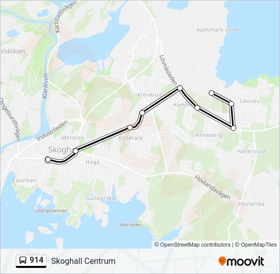 914 Bus Line Map
