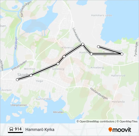 914 Bus Line Map