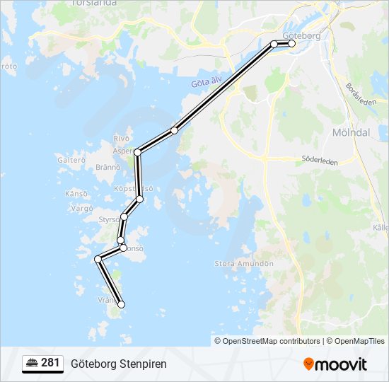 281 Route: Schedules, Stops & Maps - Göteborg Stenpiren (Updated)