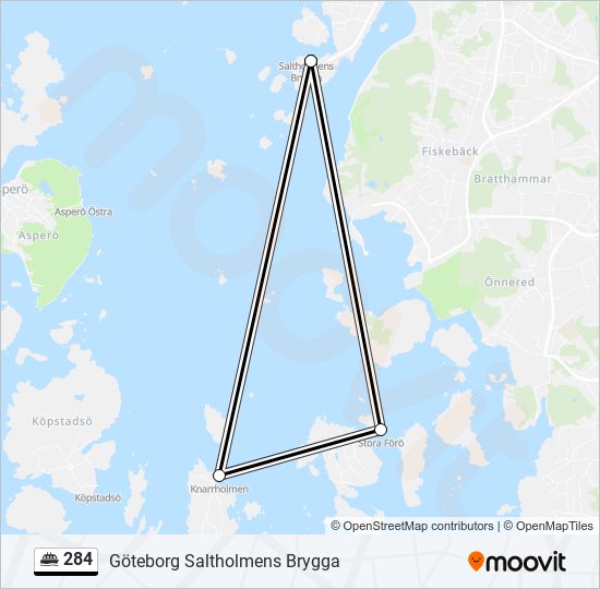 284 färja Linje karta