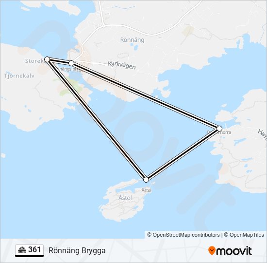 361 färja Linje karta