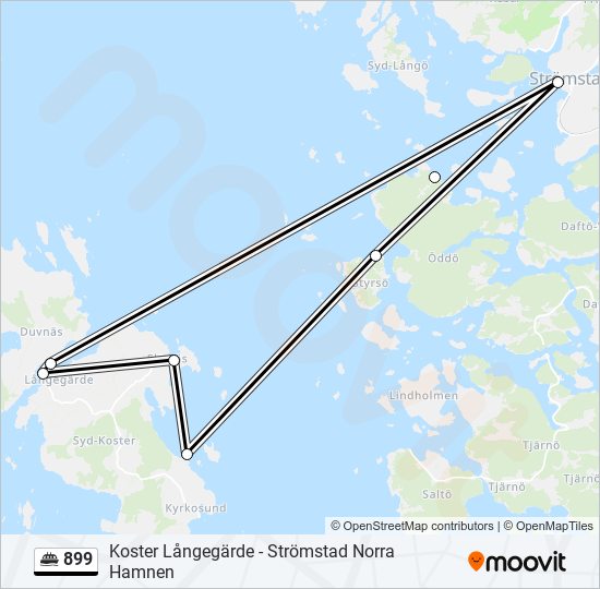 899 färja Linje karta