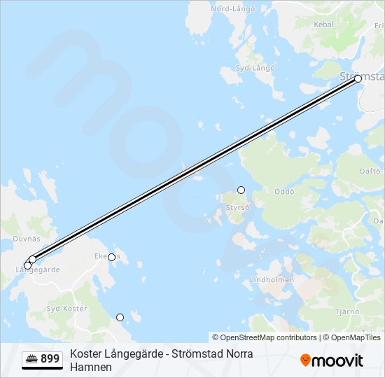 899 färja Linje karta