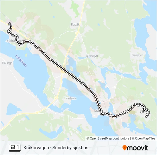 1 Bus Line Map