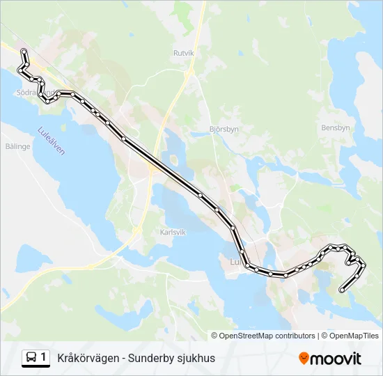 1 Bus Line Map
