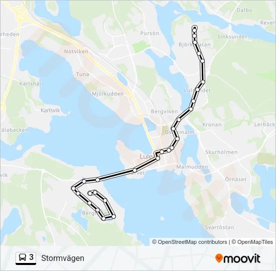 3 Bus Line Map