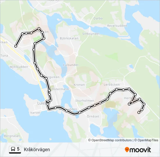 5 Bus Line Map