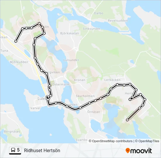 5 Bus Line Map