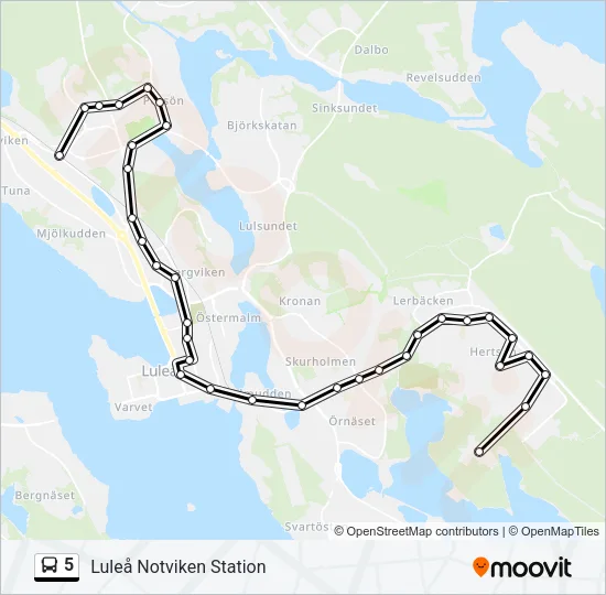 5 Bus Line Map