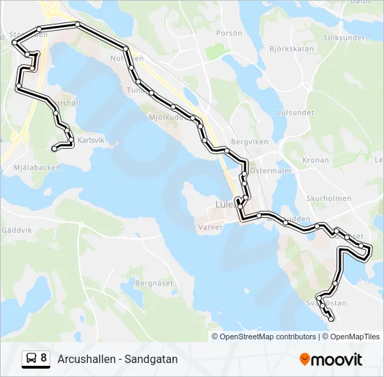 8 Bus Line Map