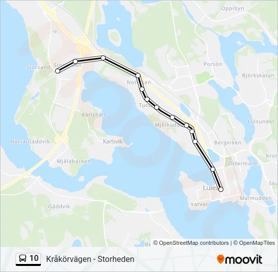 10 Bus Line Map