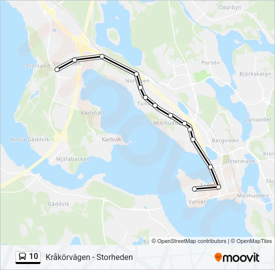 10 Bus Line Map