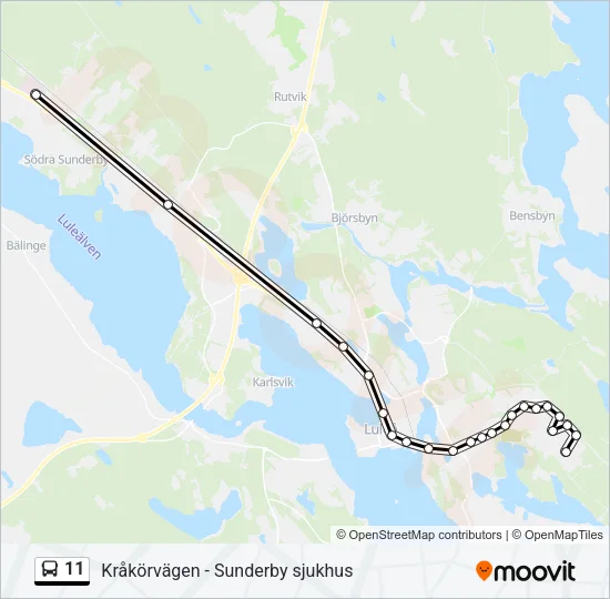 11 Bus Line Map