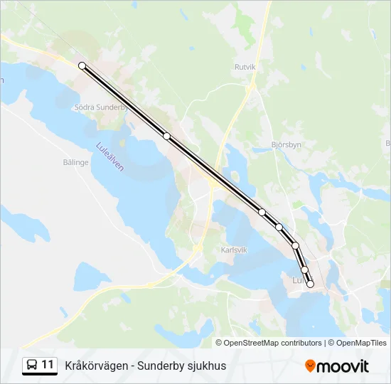 11 Bus Line Map