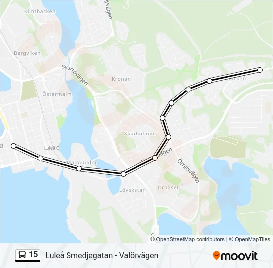 15 Bus Line Map