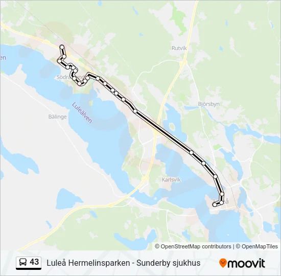 43 Bus Line Map