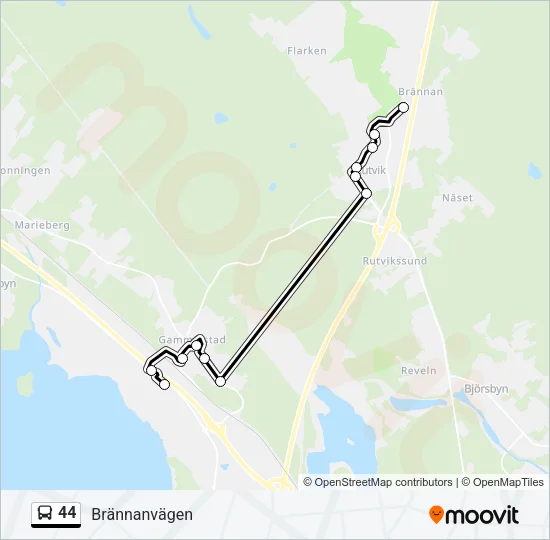 44 Bus Line Map