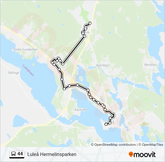 44 Bus Line Map