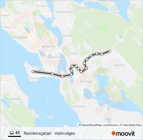 45 Bus Line Map
