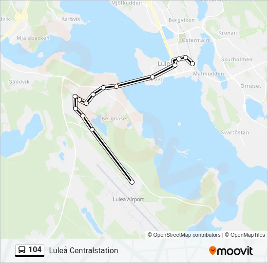 104 Bus Line Map
