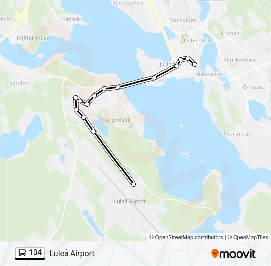 104 Bus Line Map