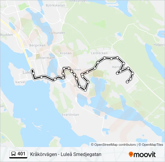 401 Bus Line Map