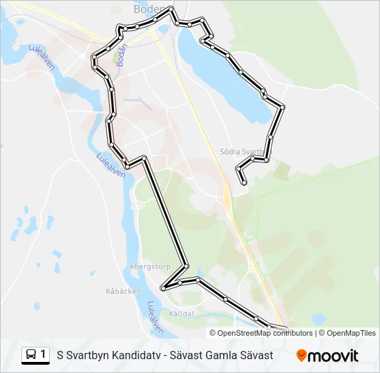 1 Bus Line Map