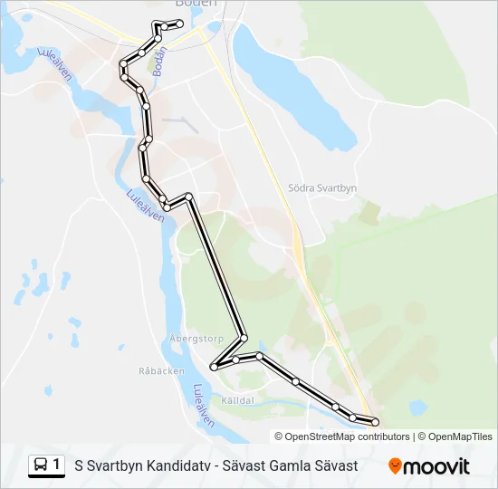 1 Bus Line Map
