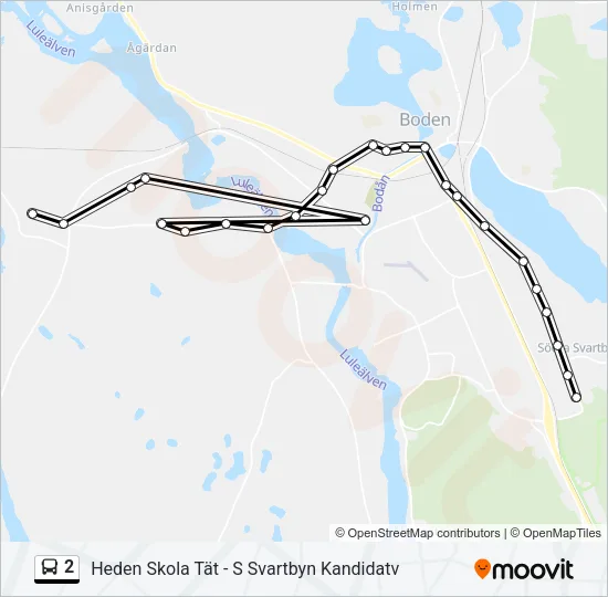 2 Bus Line Map