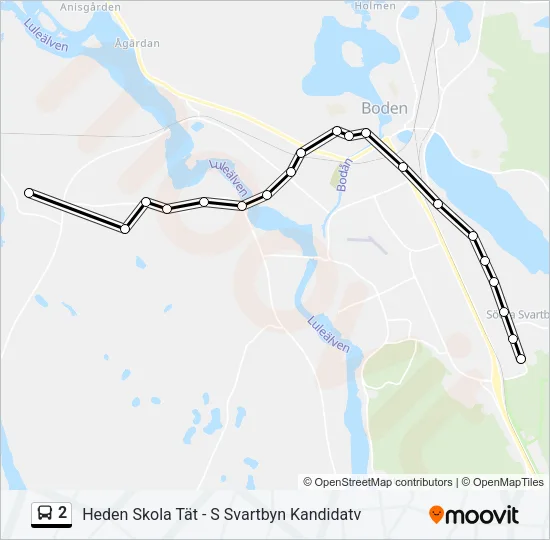 2 Bus Line Map