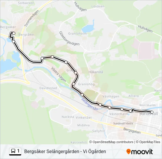 1 Bus Line Map