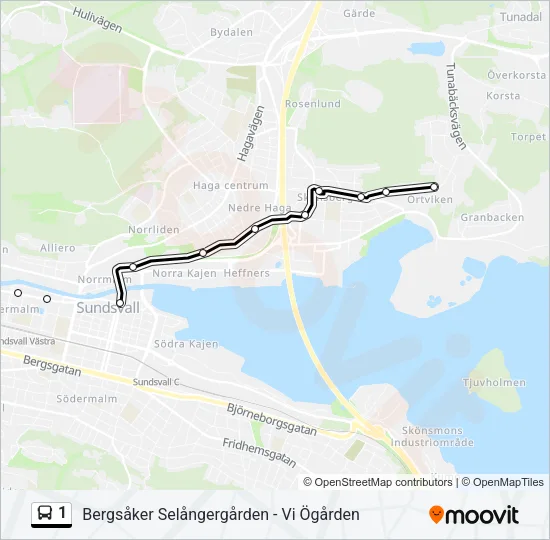 1 Bus Line Map