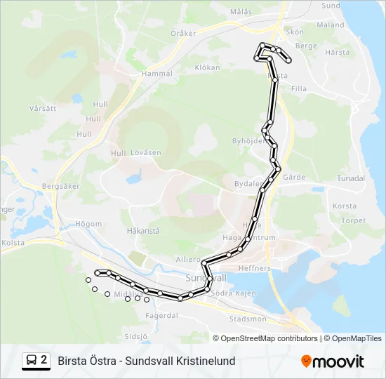 2 Bus Line Map